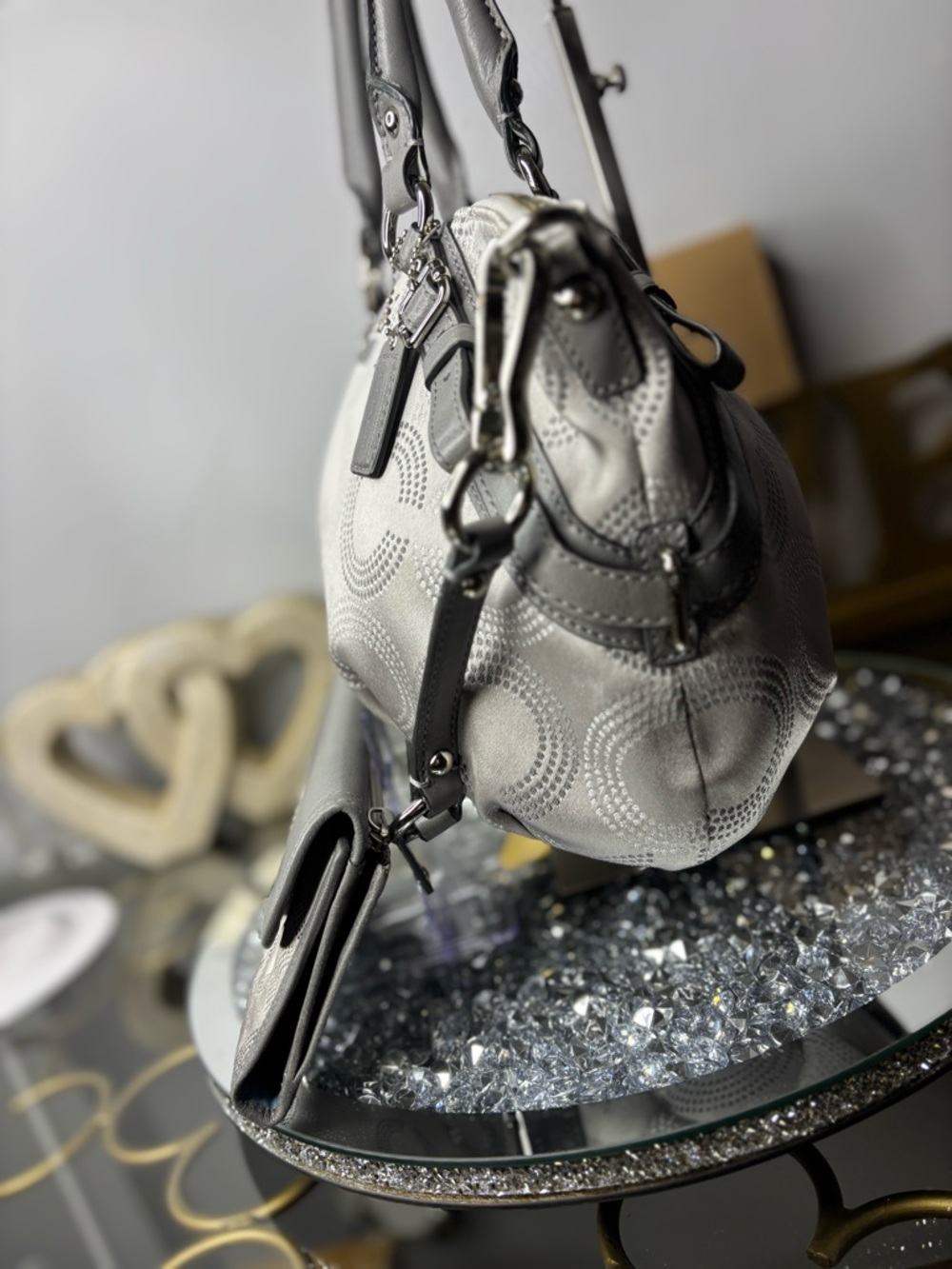 Coach 2010 Madison Dotted Op Art Sophia satchel and matching wallet EUC - Picture 8 of 14